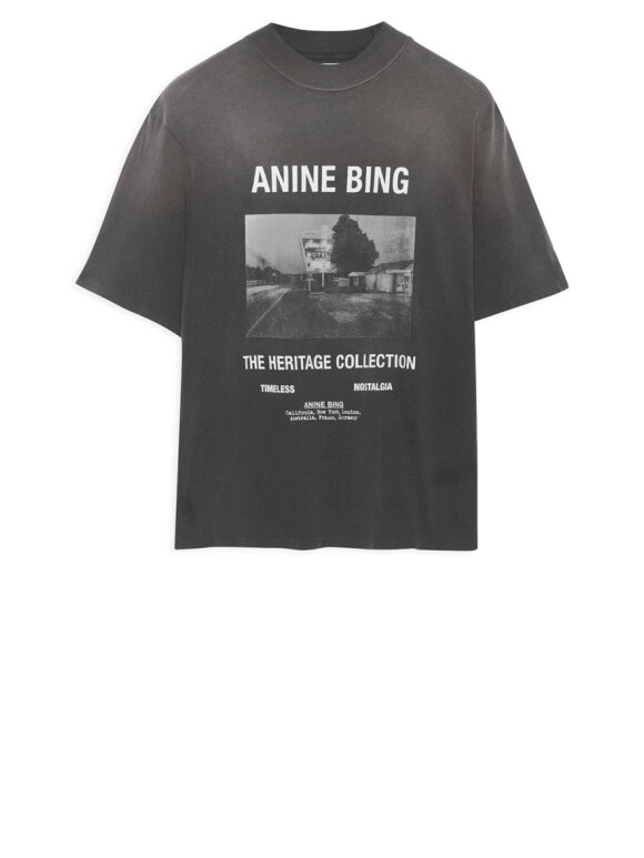 A POKE Anine Bing Wes Tee Motel Washed Black