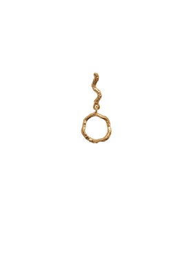 Stine A - Petit Wavy Dangling Circle Earring with Stone