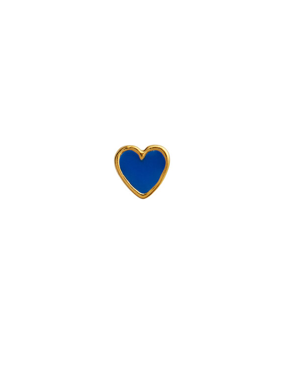 Stine A - Petit Love Heart Cobalt Blue Enamel Gold