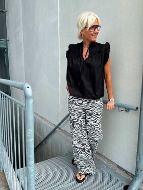 Co'Couture - ZionCC Zebra Wide Pant - Lev. start/midt august