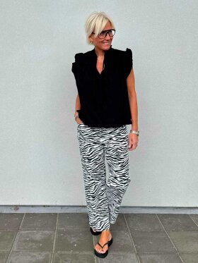 Co'Couture - ZionCC Zebra Crop Pant - Lev. start/midt august