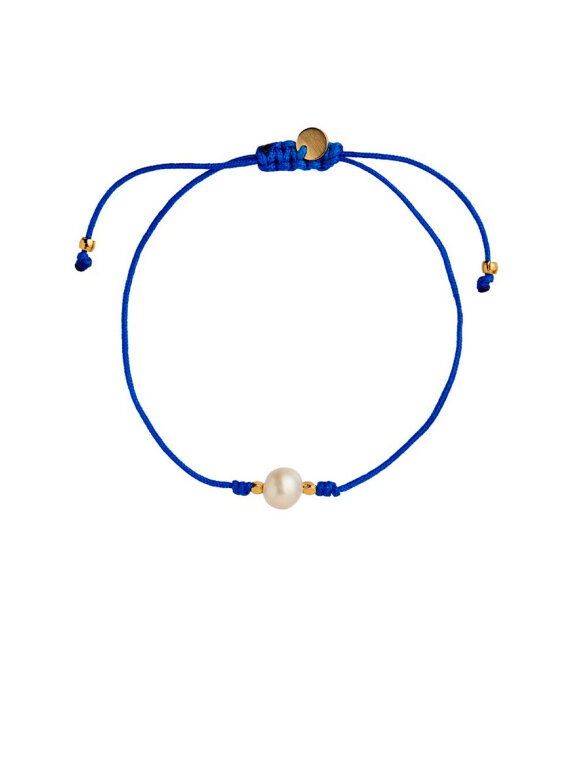 Stine A - Petit Pearl Berrie Bracelet Electric Blue Ribbon