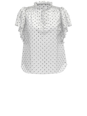 Co'Couture - DionneCC Dot SS Frill Top