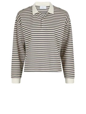 Neo Noir - Sara Stripe Polo Blouse