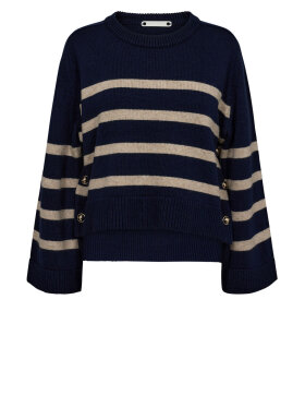 Co'Couture - MajaCC O-Button Stripe Knit