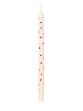 Ib Laursen - 78015-01 Taper Candle w/Red Hearts