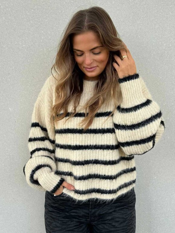 Co'Couture - CoralieCC Crop Stripe O-Knit