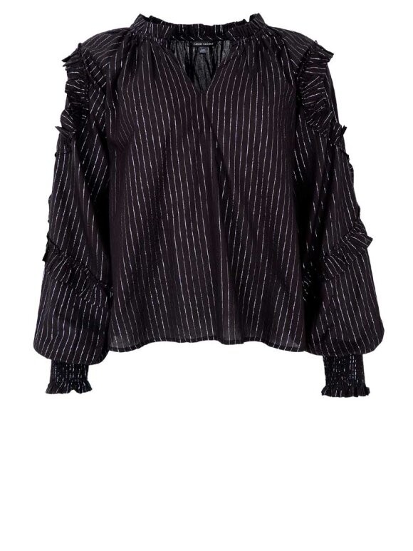 Black Colour - BCNova Lurex Striped Blouse