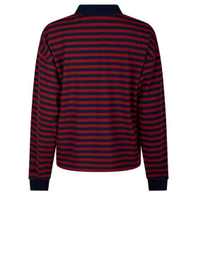 Neo Noir - Sara Wide Stripe Polo Blouse - Lev. november