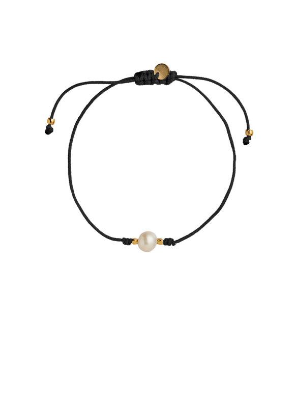 Stine A - Petit Pearl Berrie Bracelet Black Ribbon